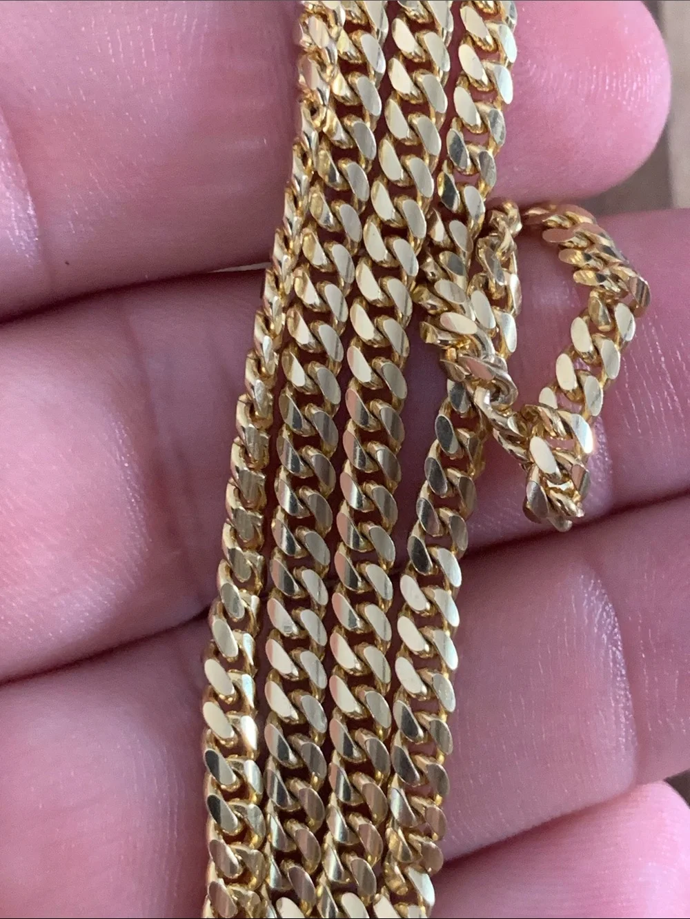 24” Italian Made, Cuban Link, Lobster Clasp, Gold Vermeil, 22.8 gram Necklace